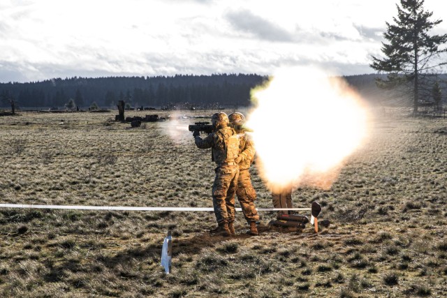 Washington National Guard Soldiers with the 81st Stryker Brigade Combat Team and 96th Troop Command conduct M3 Multi-Role Anti-Armor Anti-Personnel Weapon System (M3 MAAWS) live-fire training during a new weapons fielding event at Joint Base Lewis-McChord, Wash., Jan. 17, 2024. The live-fire exercise gives Soldiers an opportunity to familiarize themselves with new weapon systems being introduced to the 81st Stryker Brigade Combat Team and 96th Troop Command.