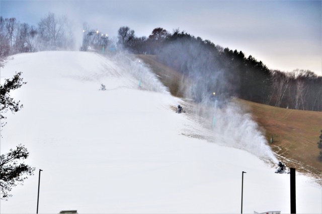 Snowmaking at Fort McCoy&#39;s Whitetail Ridge Ski Area