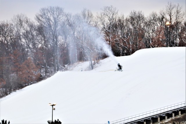 Snowmaking at Fort McCoy&#39;s Whitetail Ridge Ski Area