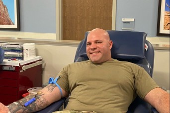 Pennsylvania National Guard leaders in town to observe training made a special stop at the Blood Donor Center at Fort Bliss, Texas, in late January, to...
