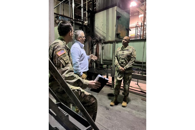 LTG Vereen meets with personnel at Fort Detrick Medical Waste Incinerator Facility.