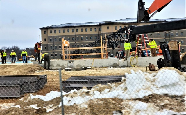 Steel framing underway on $28 million-plus transient training barracks project at Fort McCoy