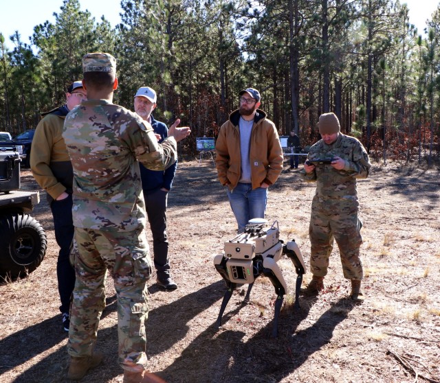 U.S. Army DEVCOM C5ISR Center personnel demonstrate their technologies during Sandhills Project at Fort Liberty, North Carolina, in December 2023.