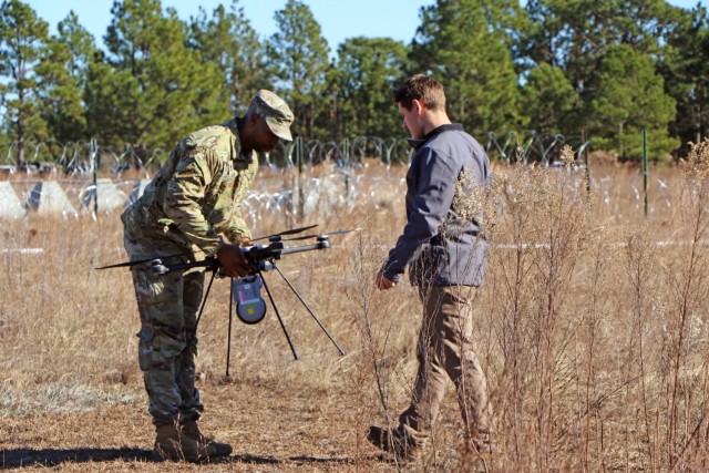 U.S. Army DEVCOM C5ISR Center personnel demonstrate their technologies during Sandhills Project at Fort Liberty, North Carolina, in December 2023.