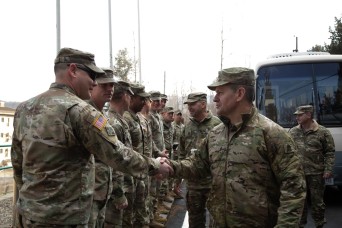 Sgt. Maj. of the Army Michael Weimer visits Area I as part of a Korea-wide tour of Army installations to meet Soldiers and discuss topics of interest ke...