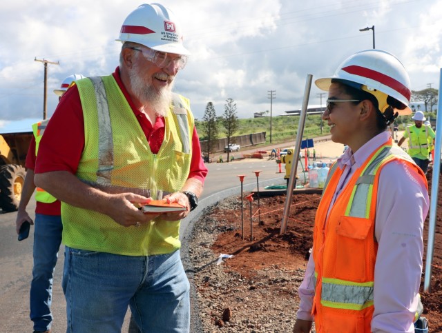 USACE Critical Public Facilities Planning and Response Team members conduct site visit at temporary school site in Lahaina, Hawai‘i