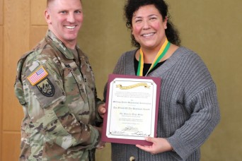 Military Police Regimental Association honors Medical Readiness Command, Europe civilian employee with award for selfless service