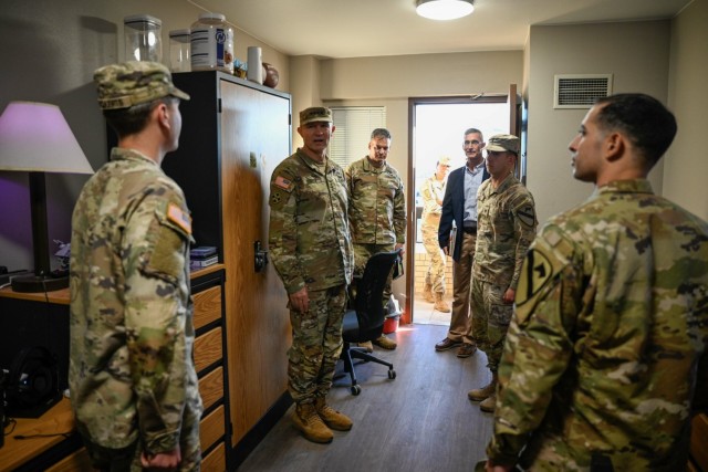 To better understand Soldiers’ living conditions, Gen. Randy A. George, the U.S. Army chief of staff, visited a Soldier’s room at the 1st Cavalry Division barracks. He heard their concerns related to room sharing and cramped spaces, seeking...