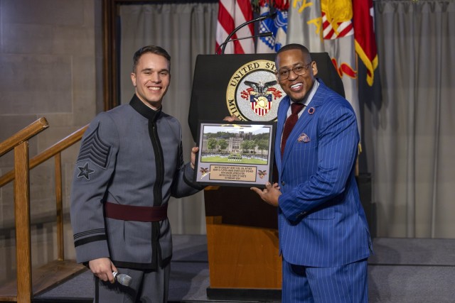Retired Master Sergeant Cedric King is the guest speaker at the Henry O. Flipper Dinner at Washington Hall, West Point, NY on 15 February 2024. (U.S. Army photo by Christopher Hennen, USMA)