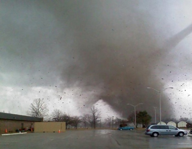 A tornado touched down Dec. 31, 2010, on Fort Leonard Wood, causing an estimated $90 million in damage.