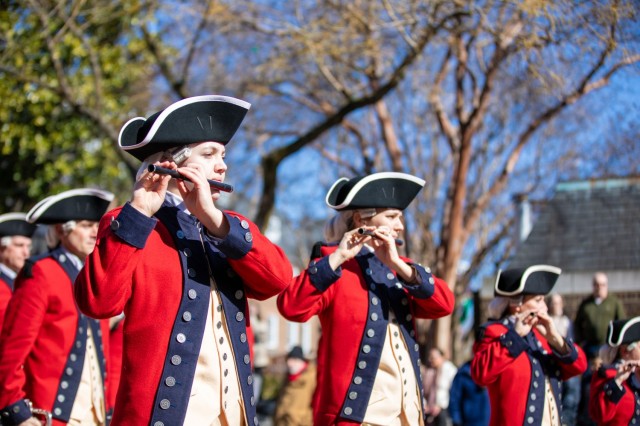 Soldiers from across the 3d U.S. Infantry Regiment (The Old Guard) assist in celebrating President George Washington’s Birthday at Mount Vernon, Va. on Feb. 19, 2024. Later that day, the Fife and Drum Corps marched during the 2024 George Washington Birthday Parade in Alexandria, Virginia.