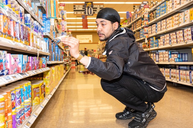 Anthony Jackson, Commissary Click2Go store worker, shops for items to fulfill an online order Feb. 27 at the Fort Leonard Wood Commissary. Now, instead of just having the option to pick up their online order at the Commissary, customers can...