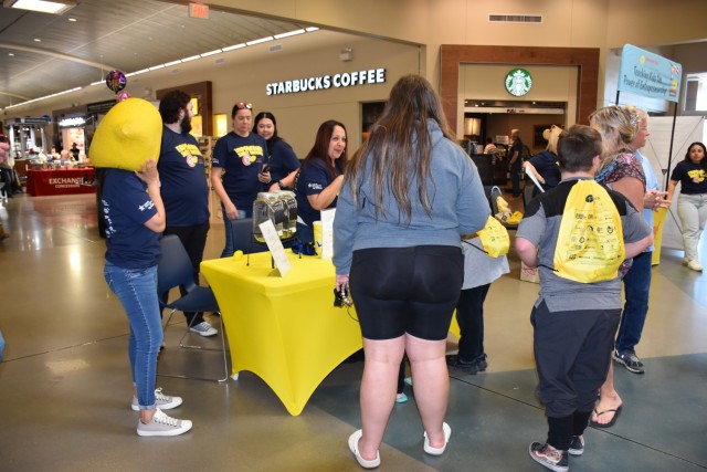 The Lemonade Day registration event Feb. 24, 2024, at the Clear Creek Main Exchange drew repeat participants and first timers alike. (U.S. Army photo by Janecze Wright, Fort Cavazos Public Affairs)