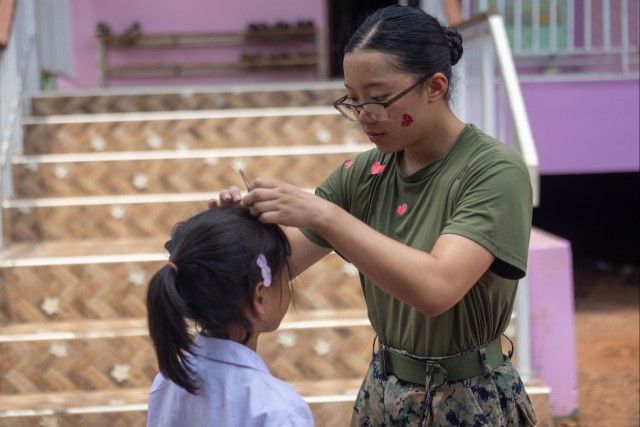 Cobra Gold 24; Marines with Marine Wing Support Squadron 171 begin electrical work at the Ban Prakaet School