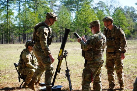 Soldiers from the Joint Readiness Training Center at Fort Johnson, Louisiana, test simulation weapons systems in Increment 1 of the Live Training System (LTS) during February 2024. Part of the Synthetic Training Environment, the LTS is adding grenade, stinger, claymore and mortar capability to the live training environment. 