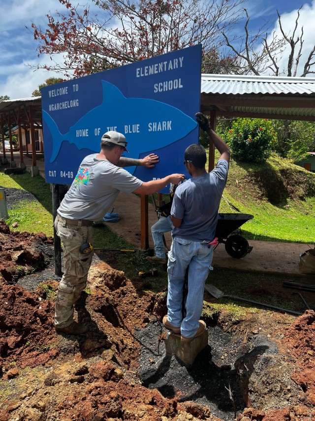 Hanging the sign