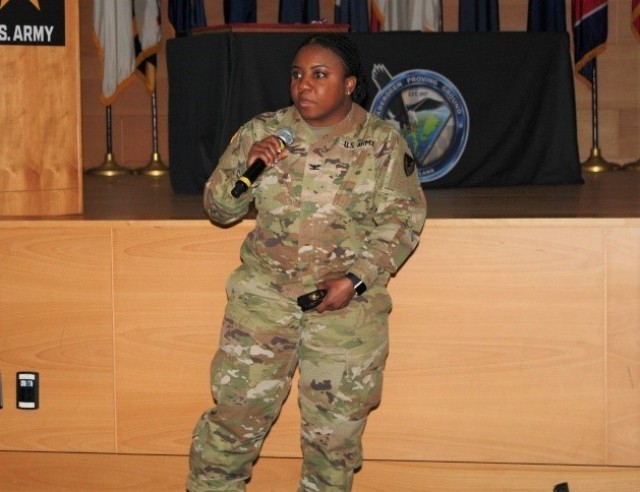 CECOM ILSC Military Deputy COL Trina Lee spoke about telemaintenance at the ILSC’s recent Town Hall.