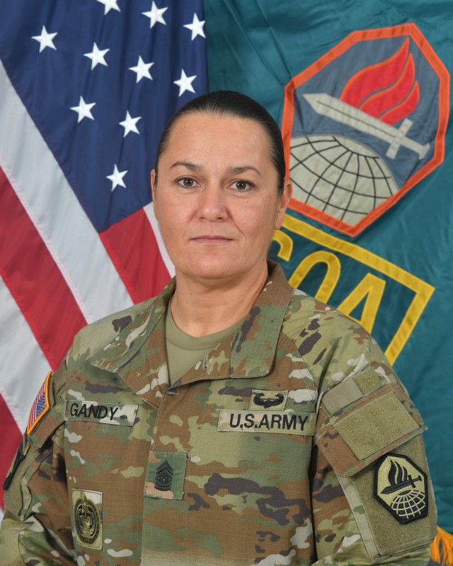 Command Sgt. Maj. Lisa Gandy is the U.S. Army Cyber Center of Excellence Noncommissioned Officer Academy’s first-ever female commandant.