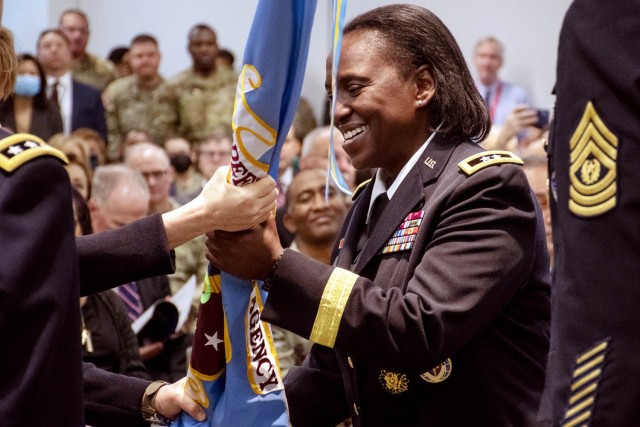 U.S. Army Maj. Gen. Telita Crosland becomes the Defense Health Agency’s fourth director at a ceremony held in Falls Church, Virginia, on Jan. 3. Crosland succeeds U.S. Army Lt. Gen. (Dr.) Ronald Place, who served as director since October 2019.