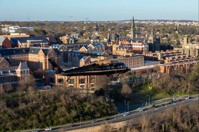 12th Aviation Battalion Flies Over Washington, D.C. Area During Peak Cherry Blossom Bloom