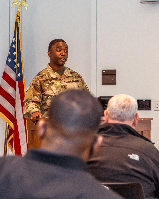 Fort Belvoir Army Community Service launched the 2024 Army Emergency Relief (AER) fundraising campaign, March 5, at the USO Warrior and Family Center. SGT 1st Class David Pough, Fort Belvoir's Master Resilience Trainer, is this year's campaign...