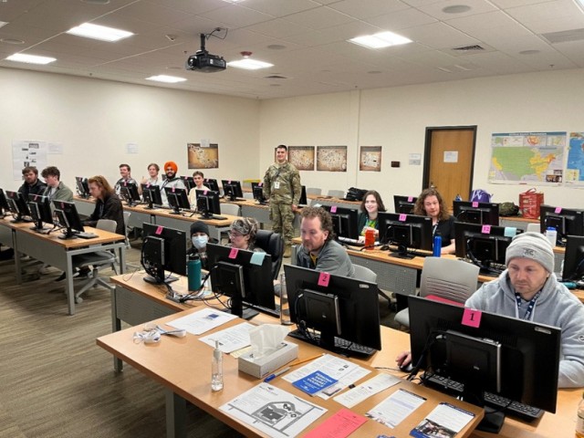 Washington National Guard members assist with the 16th Annual Pacific Rim Regional Collegiate Cyber Defense Competition at South Puget Sound Community College March 22-24, 2024.