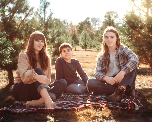From left are April Bowden and her sons, Mason, 9, and Kaden, 15. They reside in Florence, Alabama.