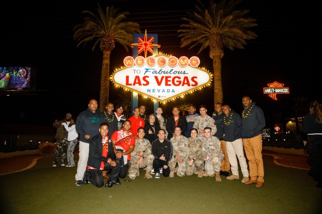 Soldiers from the Republic of Fiji Military Forces and His Majesty&#39;s Armed Forces pose for a photo with Soldiers from the Nevada National Guard State Partnership Program in Las Vegas March 30, 2024. The Soldiers from the RFMF and HMAF are participating in Nevada&#39;s Best Warrior Competition.  (U.S. Army National Guard photo by Spc. Adrianne Lopez)(Photo uses tonal adjustments to enhance subjects)
