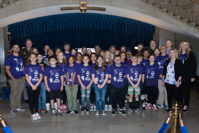 About 35 Fort Leonard Wood community members were in Jefferson City, Missouri, April 2 to attend a Month of the Military Child ceremony in the Missouri State Capitol building.
