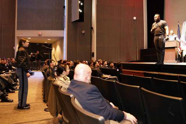 The U.S. Military Academy Sexual Harassment/Assault Prevention (SHARP) program hosted the kickoff event of Sexual Assault Awareness and Prevention Month (SAAPM) featuring spoken word poet, Rashan Legard, on April 2 at Eisenhower Hall Theatre....