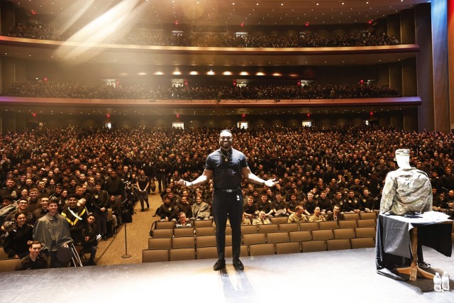 The U.S. Military Academy Sexual Harassment/Assault Prevention (SHARP) program hosted the kickoff event of Sexual Assault Awareness and Prevention Month (SAAPM) featuring spoken word poet, Rashan Legard, on April 2 at Eisenhower Hall Theatre....
