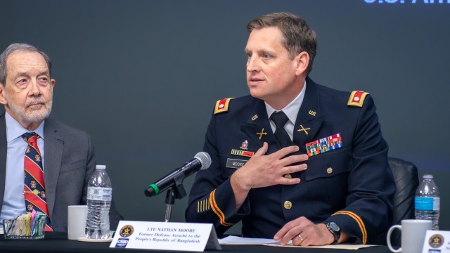 Lt. Col. Nathan Moore, former defense attaché to the Peoples’ Republic of Bangladesh at the U.S. Embassy, in Dhaka, was a panelist on the latest CASO panel March 19, 2024. 