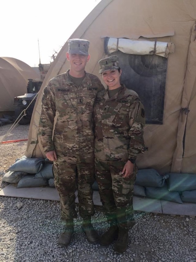 The Bradshaws (deployed, but not together). Andrew was able to promote Catherine to First Lieutenant.