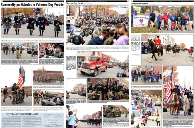 Fort Leavenworth Lamp Editor Prudence Siebert’s Leavenworth County Veterans Day Parade coverage earned second-place in the Photo Package category of the Kansas Press Association’s 2024 Awards of Excellence competition. Photos by Prudence...