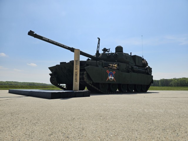 The Army&#39;s newest and most modernized combat vehicle, the M10 Booker, on display at the M10 Booker Dedication Ceremony at Aberdeen Proving Ground, in Aberdeen, Md., April 18, 2024.