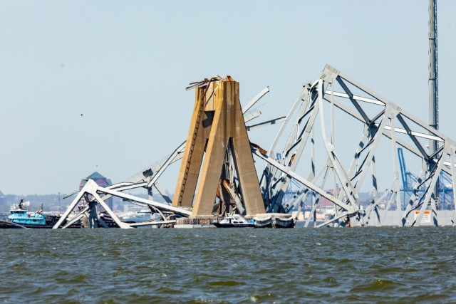 Wreckage removal continues to safely and efficiently restore navigation to the Fort McHenry Federal Navigation Channel.