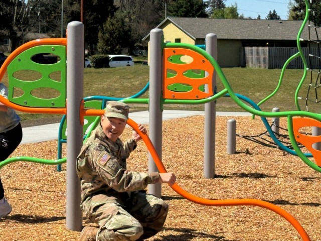 JBLM elevates playtime with new challenge course playground