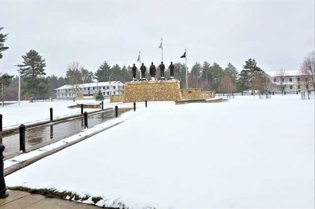 April 2024 snow scenes at Fort McCoy&#39;s Commemorative Area