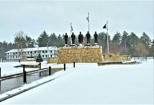 April 2024 snow scenes at Fort McCoy&#39;s Commemorative Area