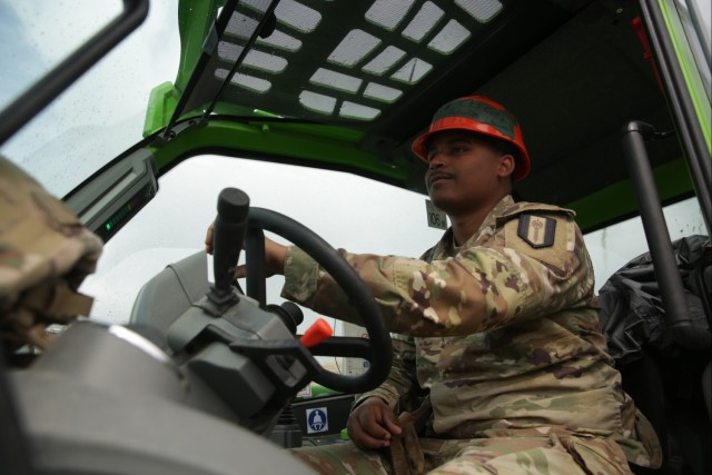 Engineer Operating a Forklift