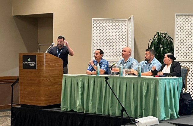 Mark Dahilig and Jacob Kamelamela conducted a Q&A session with other panel members encouraging small business owners to ask various questions about doing business with Army contracting. 
