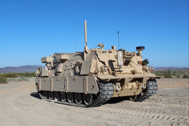 The M88A3 Heavy Equipment Recovery Combat Utility Lift Evacuation System) is currently undergoing reliability and maintainability testing at Yuma Proving Ground. This next-generation features several upgrades, including a modernized powertrain that improves horsepower and torque, the addition of a seventh road wheel to increase stability, and hydro-pneumatic suspension units that improve cross country mobility and recovery operations.