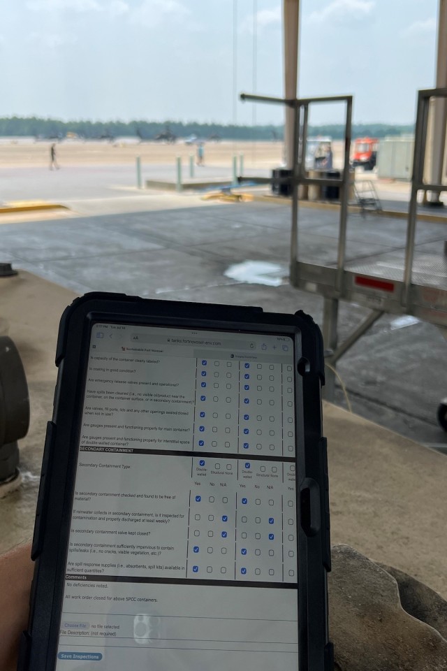 Digital tablets, shown here, allow access to inspection checklists and procedures.