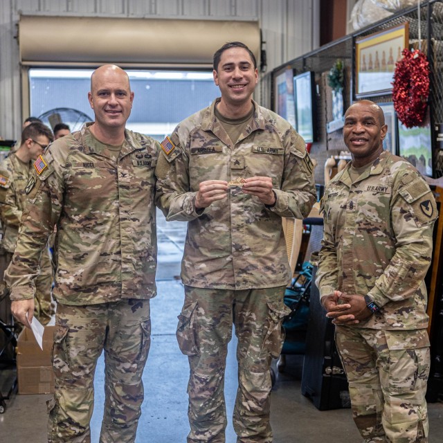 Volunteers for the Fort Knox American Red Cross Helping Hands Program are awarded commendation medals for their hours of service at Fort Knox, Kentucky, on May 7, 2024. The Garrison Command team visited the organization’s Warrior Warehouse...