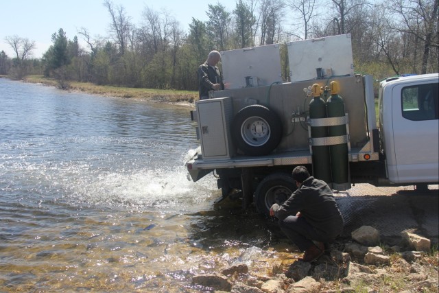 USFWS stocks more than 15,000 rainbow trout in Fort McCoy’s waterways for 2024 fishing season