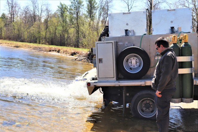 USFWS stocks more than 15,000 rainbow trout in Fort McCoy’s waterways for 2024 fishing season