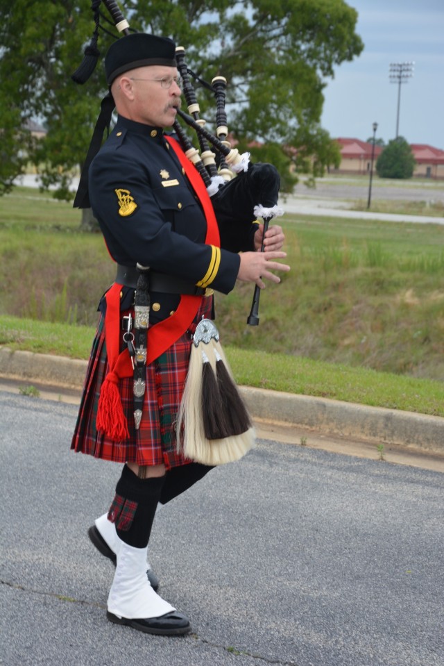 John Grant, from the Augusta Fire Department, played Amazing Grace on the bagpipes. This was followed by a moment of silence for those in law enforcement, who have given their lives, to protect and serve their communities.