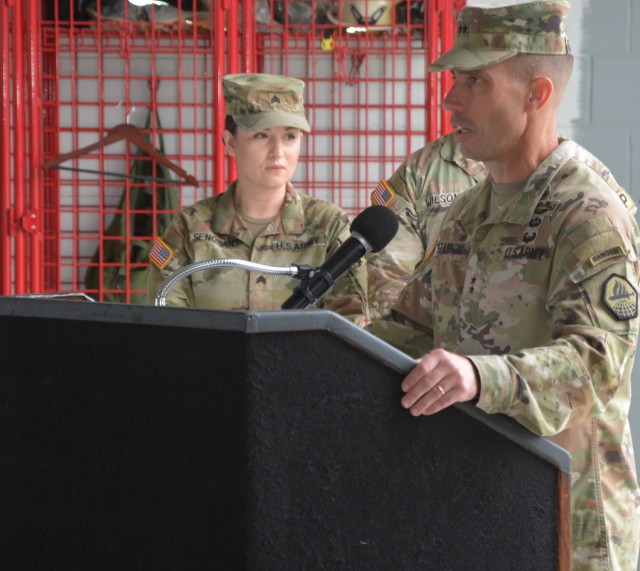 Maj. Gen. Paul T. Stanton, commanding general, U.S. Army Cyber Center of Excellence and Fort Eisenhower delivered remarks to open the Fort Eisenhower Garrison Directorate of Emergency Services National Police Week opening ceremony May 13.