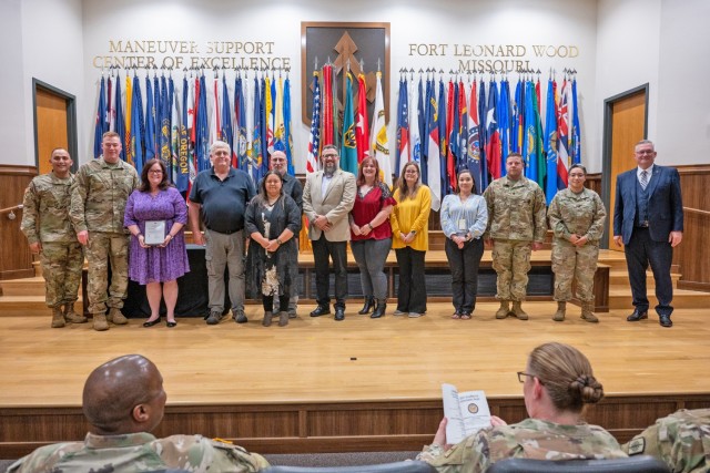 Maneuver Support Center of Excellence leaders announced the 2023 civilians of the year during a ceremony May 14 in Lincoln Hall Auditorium.