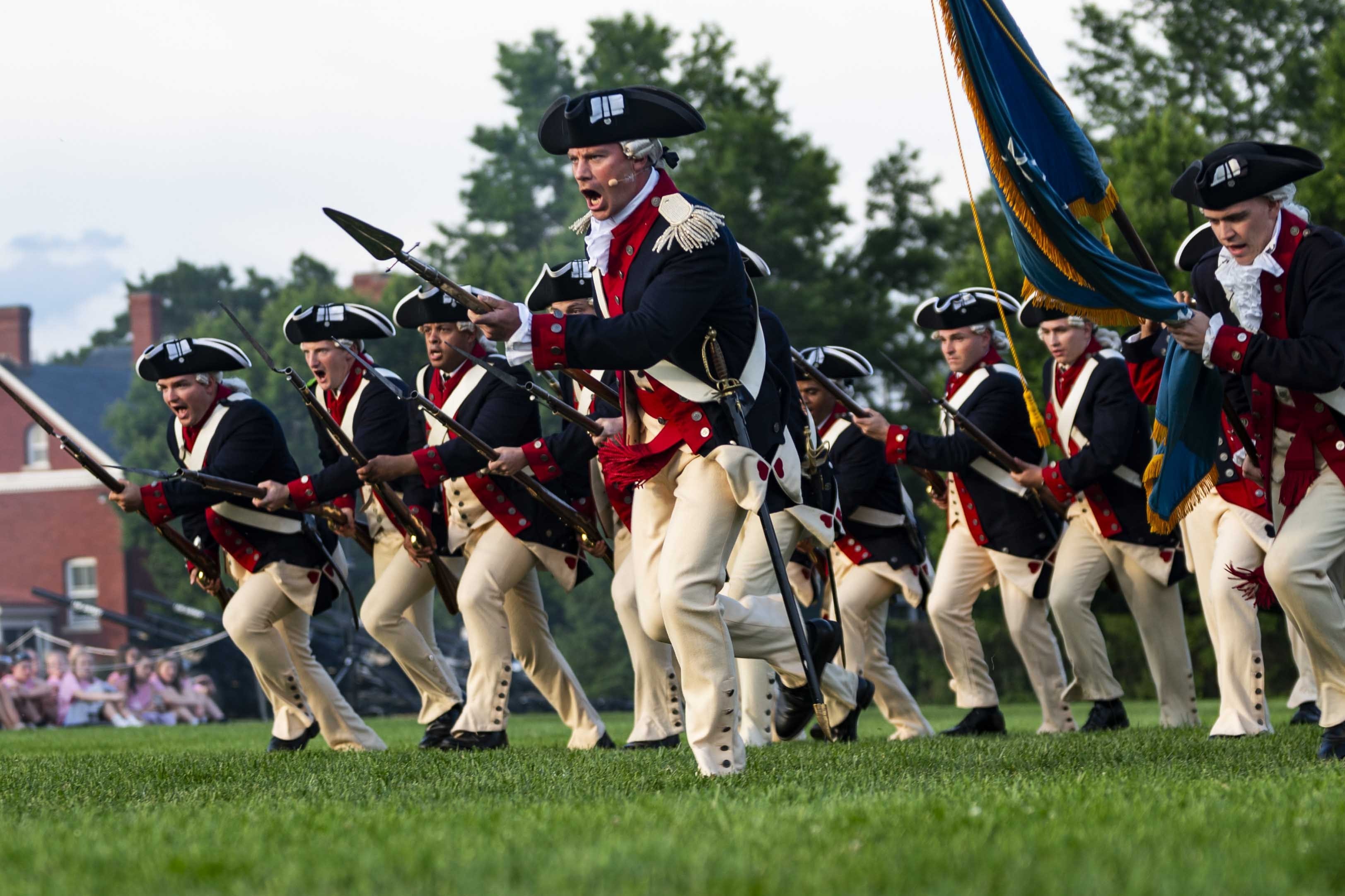 Soldiers assigned to the Military District of Washington's ceremonial units perform during a Twilight Tattoo at Joint Base Myer-Henderson Hall, Va., May 22, 2024. The event celebrated the strength, traditions and history of the Army through...